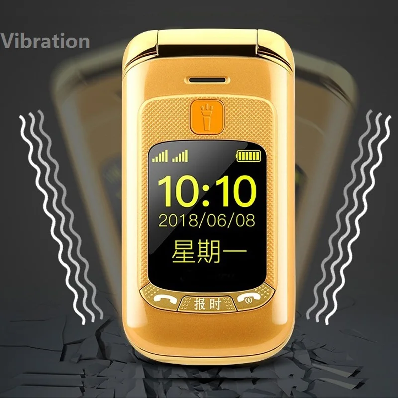 Flip doble pantalla Dual SIM SOS clave velocidad Dial táctil escritura ruso teclado FM Senior teléfono móvil para personas mayores Flip doble pantalla Dual SIM SOS clave velocidad Dial táctil escritura ruso teclado FM Senior teléfono móvil para personas mayores