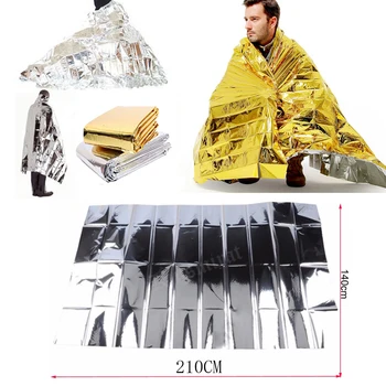 

Emergency Blankets Foil Thermal Space 2.1*1.3M Survive Water Proof First Aid Sliver Rescue Curtain Outdoor Tool