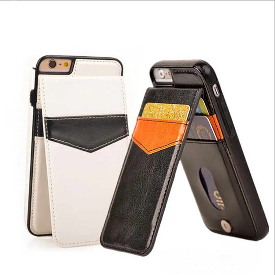 Hot Sale Leather Cards Pocket Stand Holder Wallet Case Phone