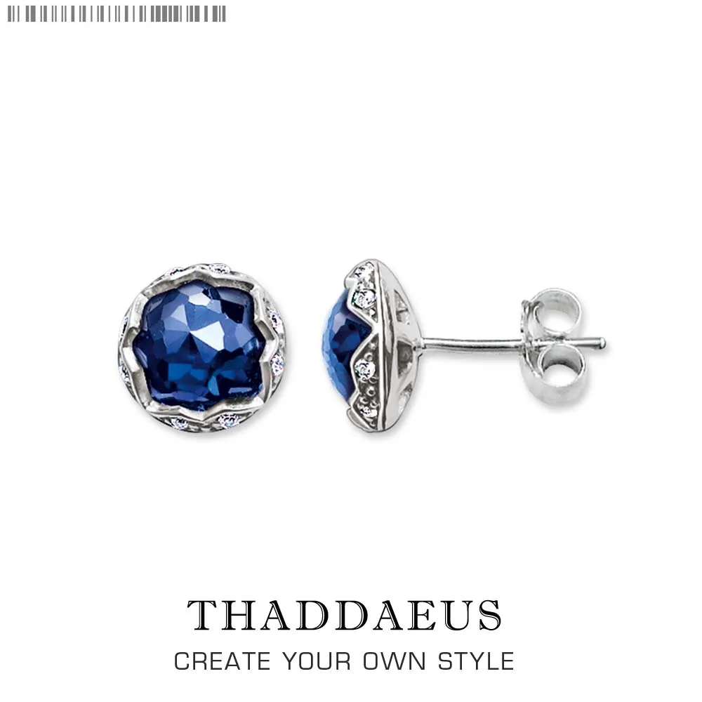 Серьги-гвоздики темно-синий Лотос, Томас Стиль Glam Fashion хорошее Ювелирное Украшение для женщин, Ts подарок из 925 пробы серебра, выгодное предложение