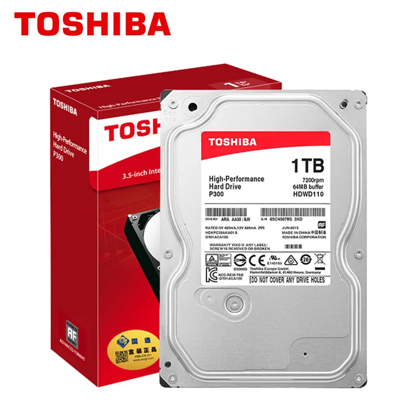 TOSHIBA Internal 1TB HDD Monitoring Hard Drive Disk 1000GB