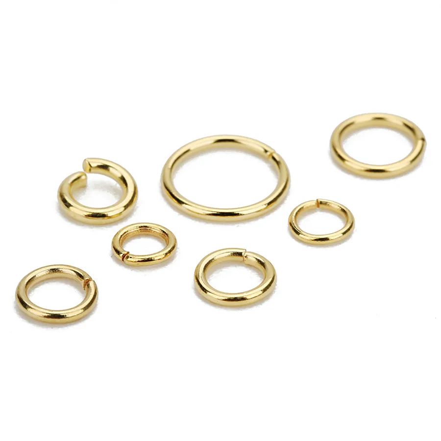 XINYAO, 100 шт./лот, 4, 5, 6, 8 мм, нержавеющая сталь, Открытое кольцо, золотого цвета, круглое разъемное кольцо, разъемы для изготовления ювелирных изделий Diy F7855