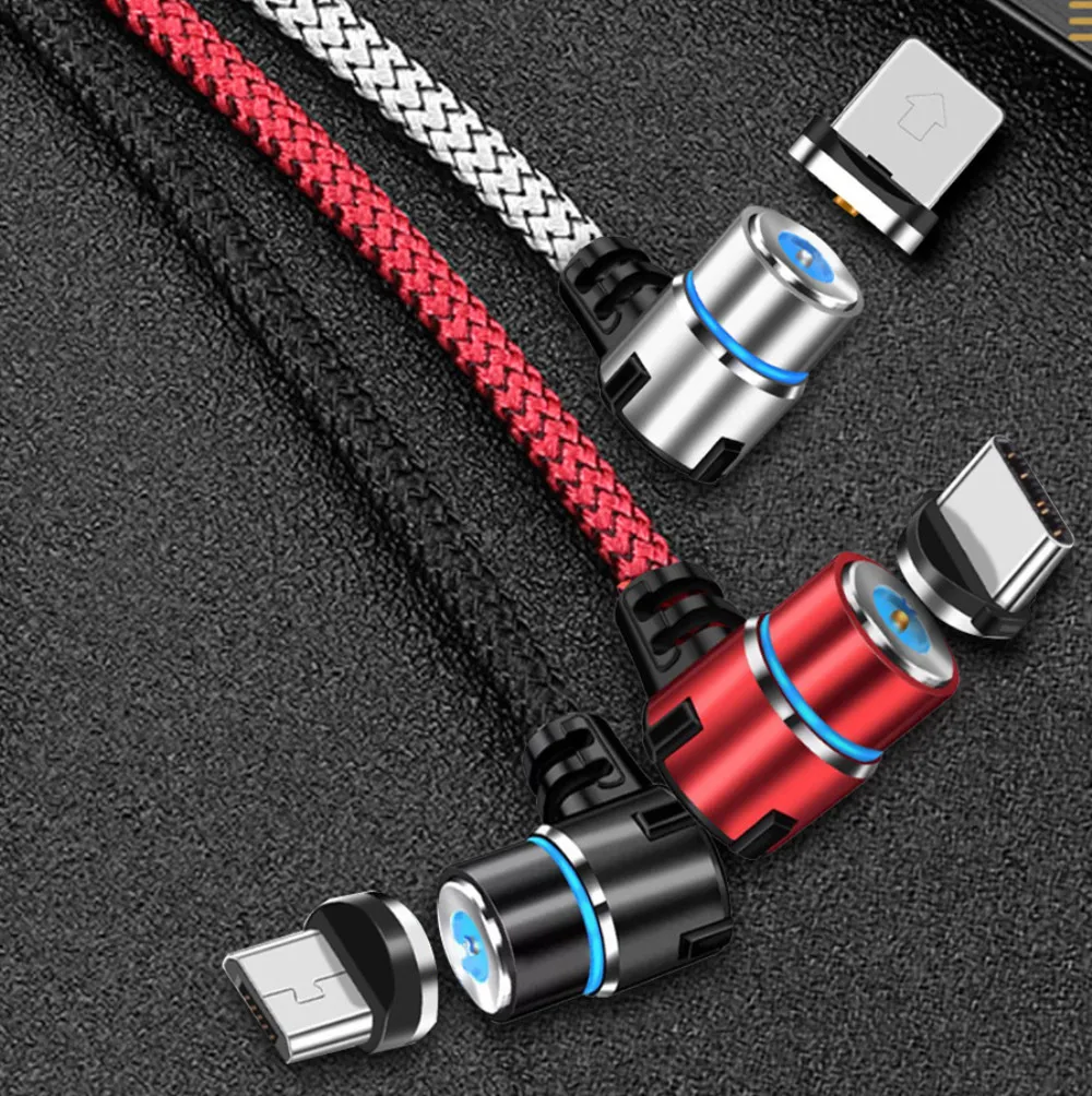 1 м (100 см) NiSi 90 градусов L модель USB Type C Магнитный кабель для iPhone Huawei Samsung IOS Micro