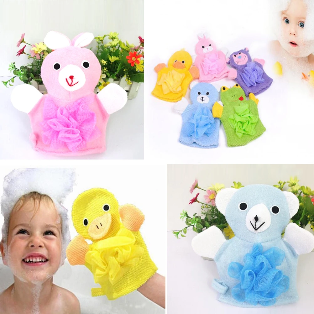 1 шт., детские перчатки для купания, милые хлопковые банные перчатки в форме животных, Kawaii, детские купальные перчатки