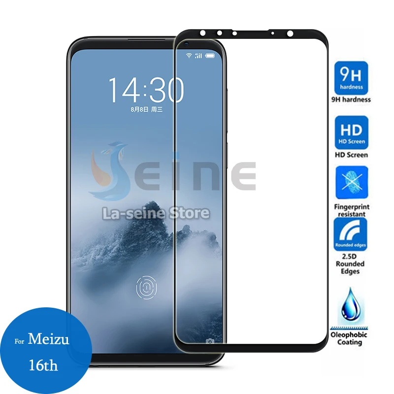 Для Meizu 16 полное покрытие из закаленного стекла 9 H Защитная пленка для экрана на