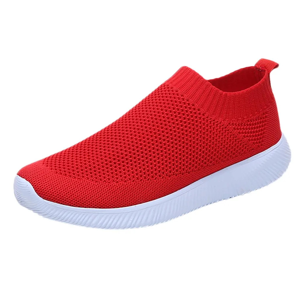 SAGACE/женская спортивная обувь; дышащая обувь с мягкой дышащей сеткой; однотонная удобная спортивная обувь; - Цвет: Красный