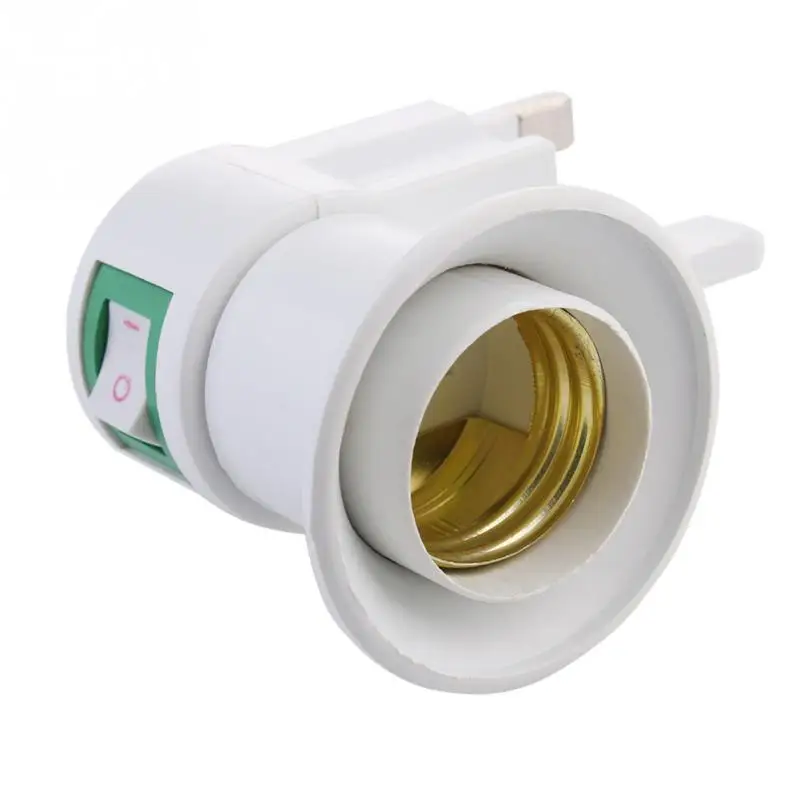 E27 250V Wall plug-in Screw Base Round Light Bulb Lamp Socket Holder Adaptor 1Pc 