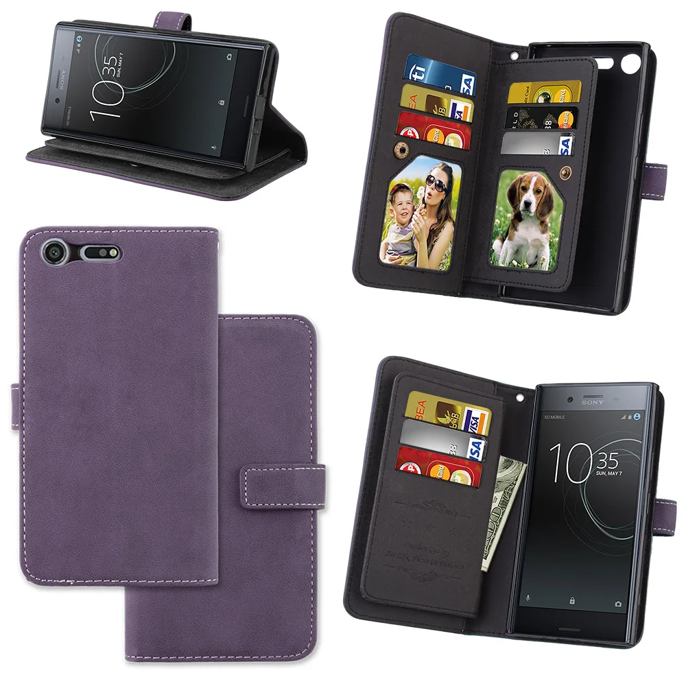 Чехол-кошелек для sony Xperia XZ Premium 9, держатель для карт, флип-чехол для sony Xperia XZ Premium, матовые кожаные магнитные чехлы