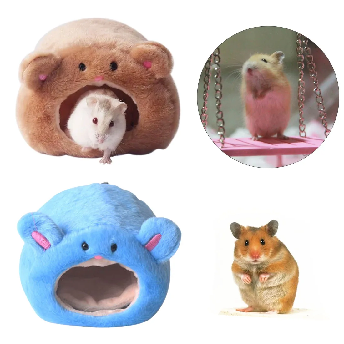 

New Small Animal Cages Pet Rabbit Hamster House Bed Rat Qquirrel Guinea Winter Warm Hanging Cage Hamster Nest Warm