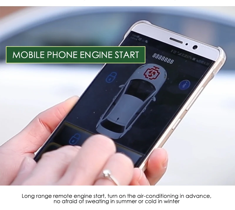 Мобильный телефон автоматически Индукционная Автомобильная сигнализация Система Android/Iso бесключевая дистанционная PKE двигатель Страт автомобильный двигатель Центральный замок