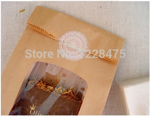 Branco e Estilo Adesivo de Vedação Pacotes Lote Laço Dourado Transparente Kraft Etiqueta Cozimento Faça Você Mesmo Trabalho Presente Caixa Adesivos 30 - 4 Material escolar e de escritório