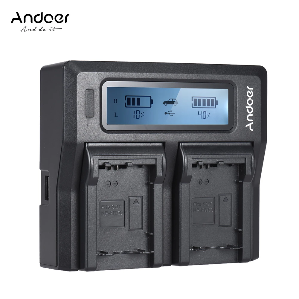 

Andoer NP-FW50 NPFW50 Dual Channel Digital Camera Battery Charger for Sony a7 a7R a7sII a7II a6500 A6300 a7RII NEX Series