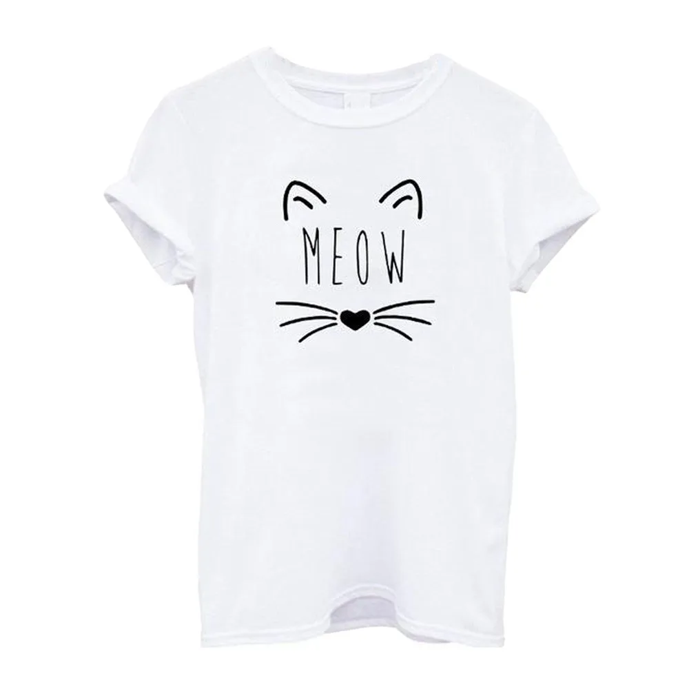 

Women's summer T-shirts top cute cat print Camiseta de verano mujer Vrouwelijke zomert-shirts Koszulka letnia damska #YL1