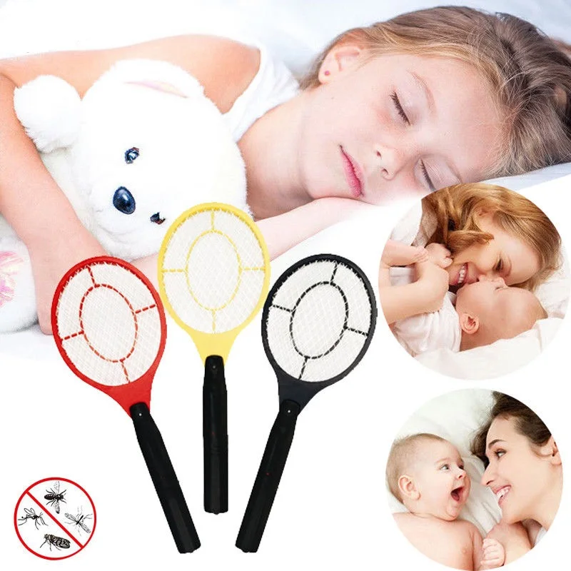 

Operated Hand Racket Electric Mosquito Swatter Insect Home Garden Pest Bug Fly Mosquito Zapper Swatter Killer 2 AA Batteries