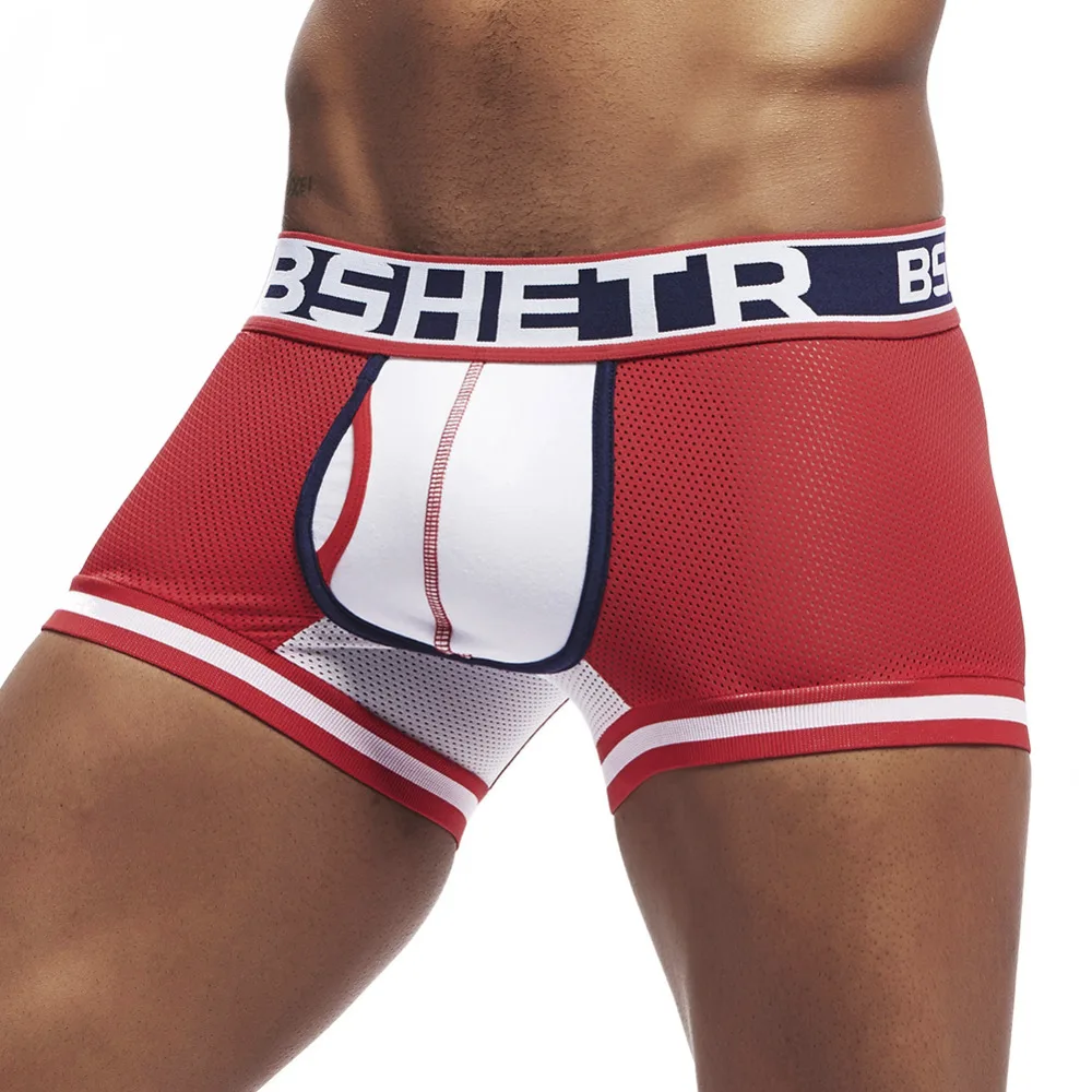 BSHETR Brand Boxer Male Underwear Breathable Mesh Boxers Underpants