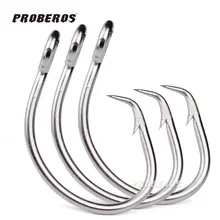 10 шт. нержавеющая сталь колючей рыболовный крючок тунца Акула крючок морская вода Jiapin 11/0 12/0 13/0 14/0 15/0 16/0