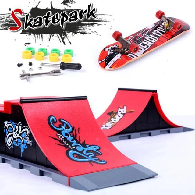 Skate Park Ramp Parts Set para crianças, skates de dedo, treinamento dos  dedos, esporte, bicicleta, brinquedos Fingerboard