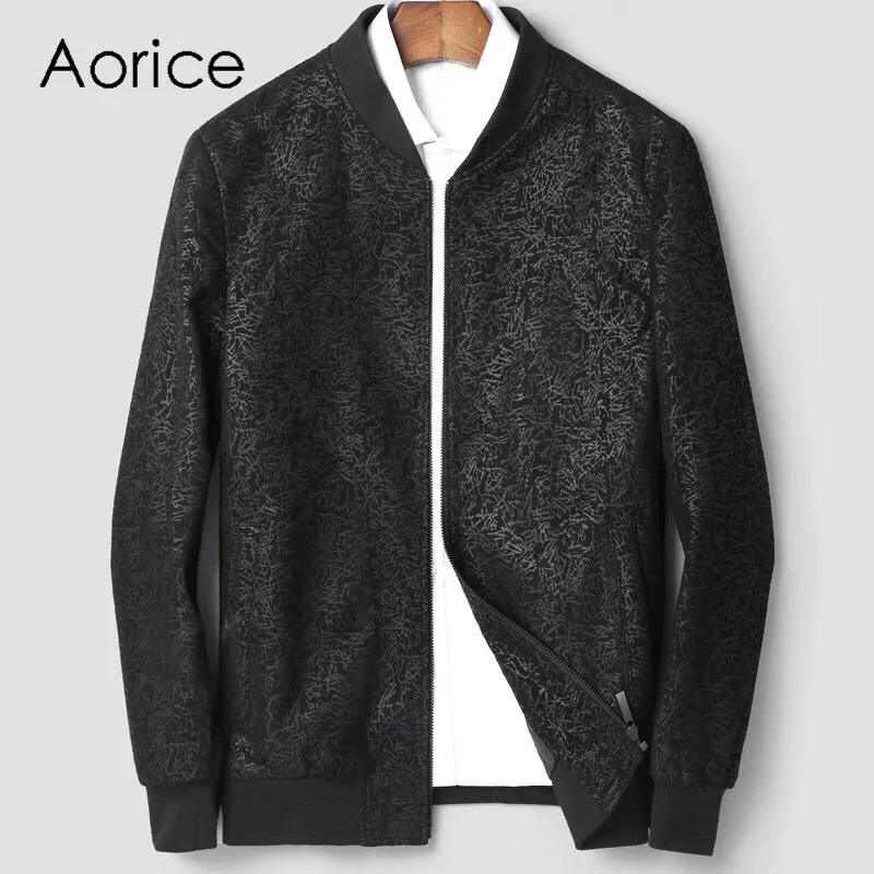 

Aorice MT835 2020 Men new fashion real sheep leather jackets with collar fall winter casual outwear
