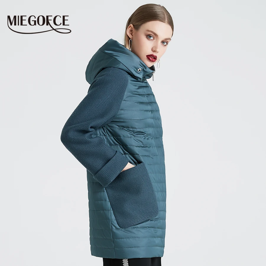 Koop MIEGOFCE 2019 Nieuwe Lente Herfst Collectie Gewatteerde Jas vrouwen Lente Capuchon Vrouwen Parka Hot Koop