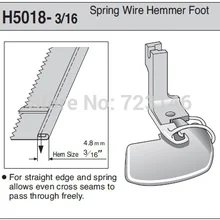 Сделано в Тайване LOCKSTITCH оплетка или лента прямая пружинная проволока подрубочная лапка H5018 3/16
