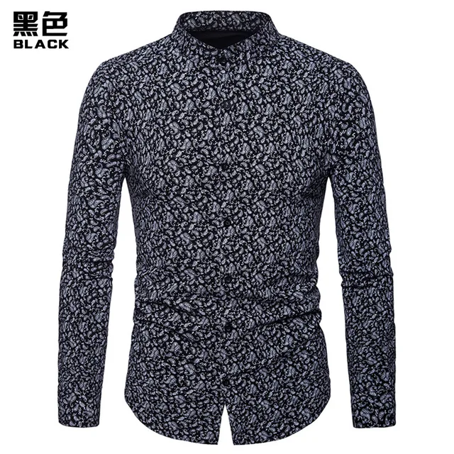 mens long sleeve print shirt
