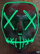 Horror grimace bloody EL wire led luminous mask Halloween Christmas carnaval party club bar DJ glowing full face masks wholesale