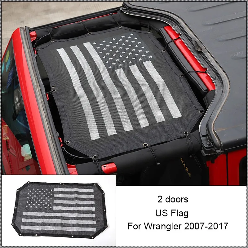 BAWA автомобильные чехлы для Jeep Wrangler 2007- JK солнцезащитный козырек на крыше сетка УФ-защита сетка для теплоизоляции автоматические автомобильные чехлы - Название цвета: 2 doors US Flag