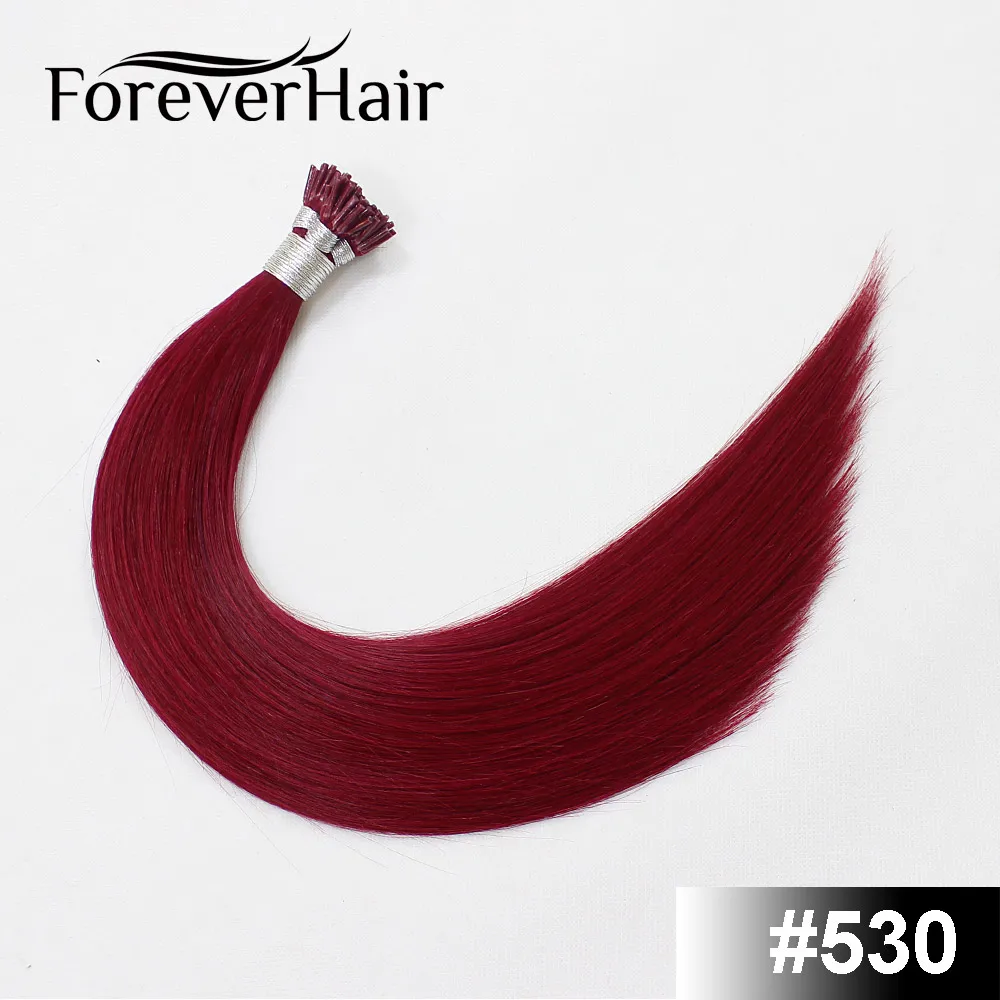 FOREVER HAIR 0,8 г/локон 1" 18" 2" 24" Remy I Tip человеческие волосы для наращивания цвета Fusion европейские человеческие волосы для наращивания кератиновая связь - Цвет: #530