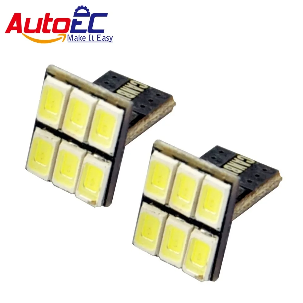 

AutoEC 100X T10 W5W T10 194 168 5730 6 SMD Can-bus Error Free Led Clearance Lights Reading Lamps White Blue Interior Light #LB65