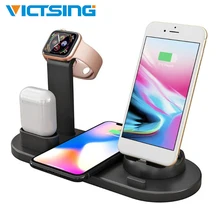 3 в 1 Зарядная база встроенный Беспроводной Зарядное устройство для зарядки телефона держатель подставка для iPhone для Airpods Цвета: черный и белый