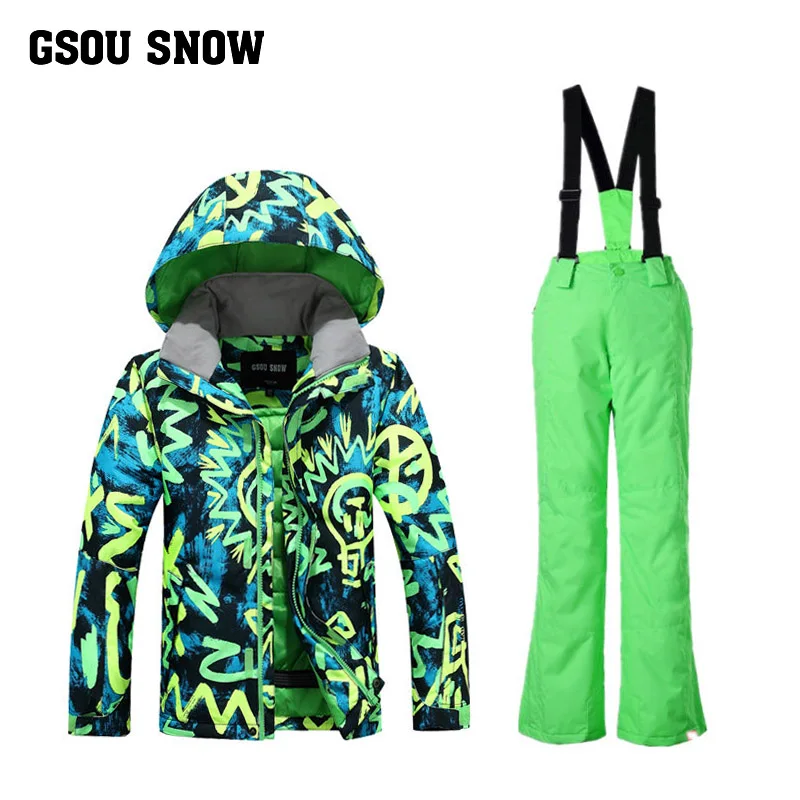 

2017 new children's ski suit boy ski suit windproof waterproof and breathable