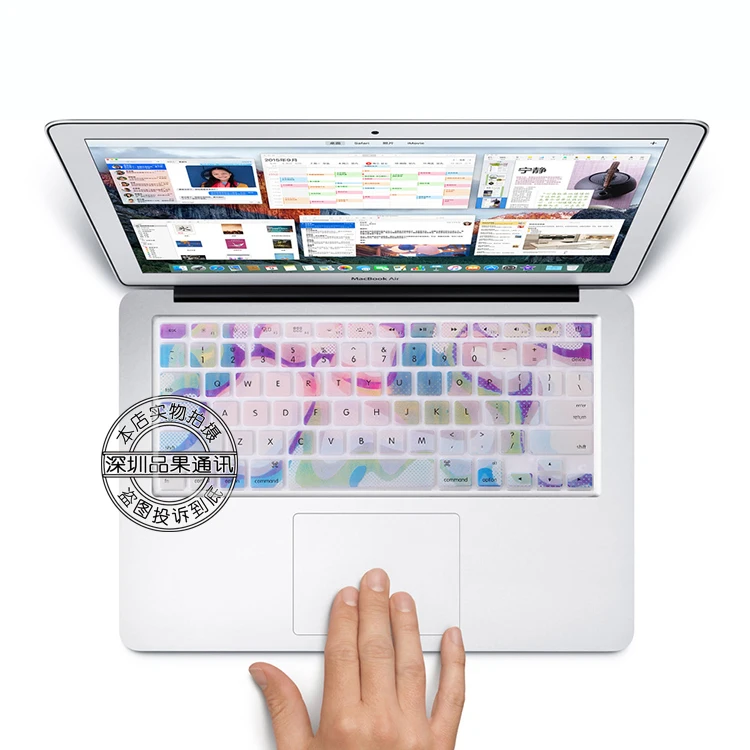 Английский раскладка клавиатуры США Силиконовая защита Стикеры кожи шаблон для 1" 15" 1" Mac MacBook Air/ retina 13.3/Pro 13/IMAC G6 - Цвет: 2103