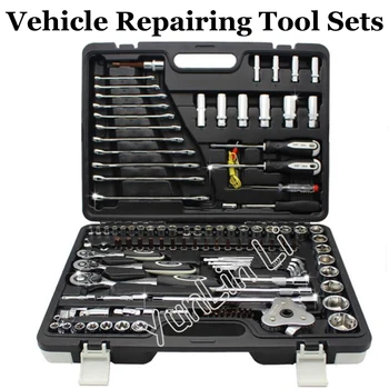 Best 123pcs/Set Vehicle Repairing Kit Car Maintenance Tool Box Repairing Combination Ratchet Socket Wrench Screwdriver Set 102123