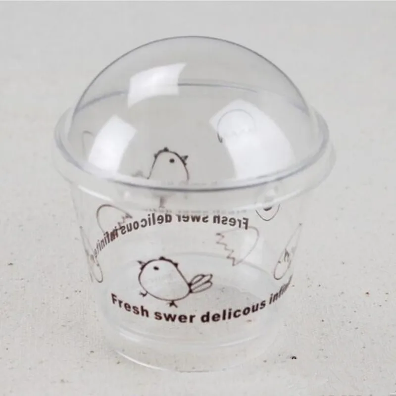 

160ML Bakery Packaging Box with lid, Tiramisu Dessert Mousse cup with lid, Transparent dessert cup with lid 100PCS