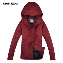 GSOU Снежная Новая женская лыжная куртка, уличная дышащая водонепроницаемая ветрозащитная куртка, Женская куртка для сноуборда, зимнее термопальто