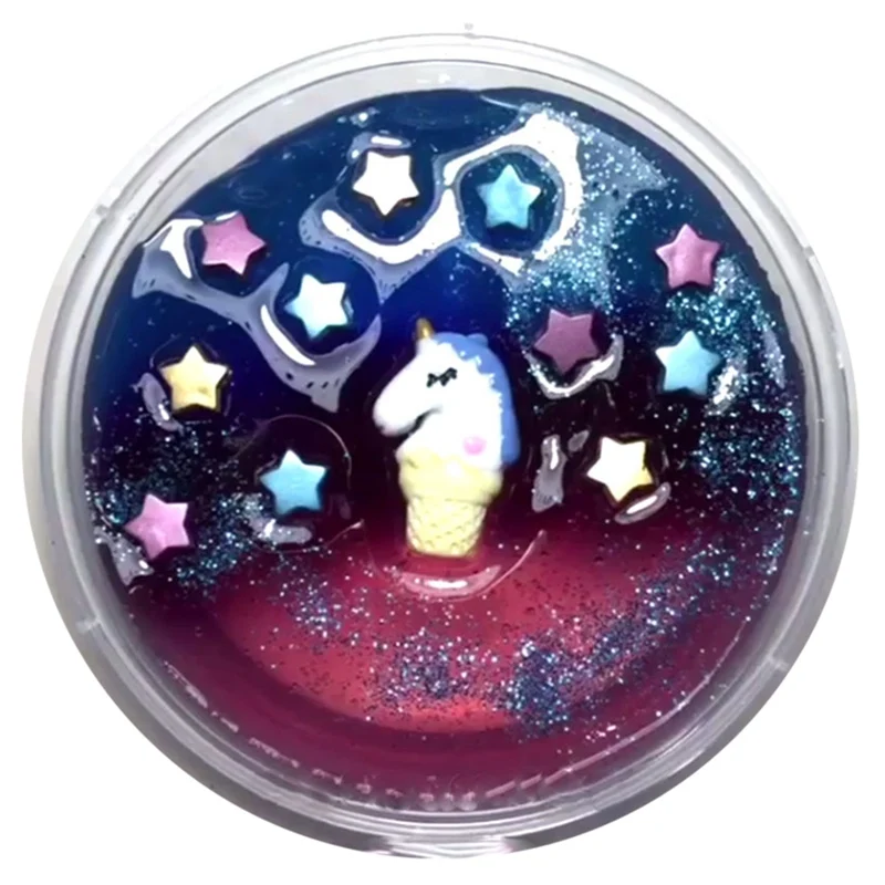 DIY слизь Кристалл грязи Ясно Galaxy слизь Единорог пластилина фрукты игрушка антистресс Playdough слизь Шпатлёвки декомпрессии