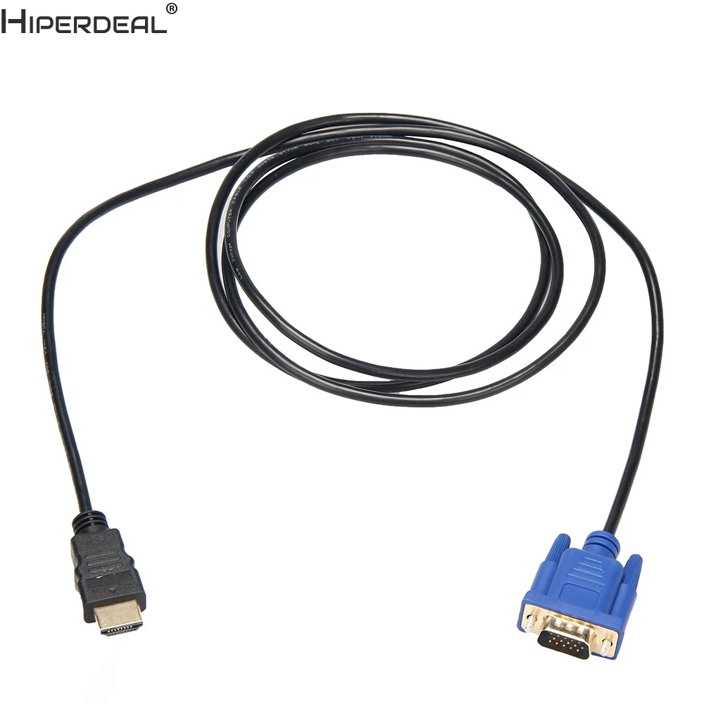 

HIPERDEAL HDMI Gold Male To VGA HD-15 Male 15Pin Adapter Cable 6FT 1.8M 1080P HW