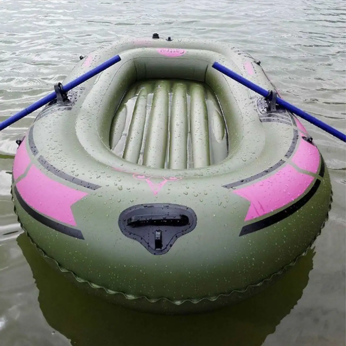 190*120 см 2-х местный зеленый каяк надувная лодка из ПВХ надувная резиновая лодочная весла воздушный насос набор веревок