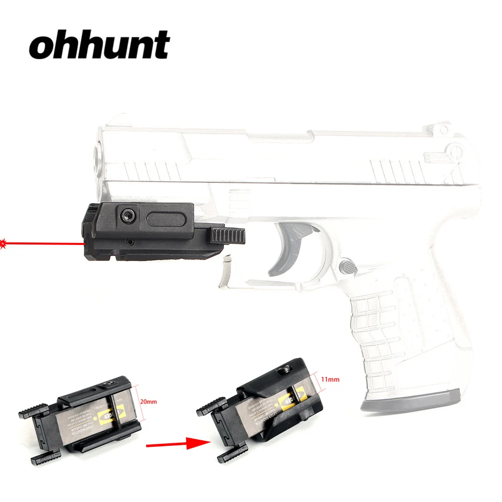 

ohhunt Hunting Red Dot Laser Pointer Red Laser Sight with Picatinny to Dovetail Rail Mount for Tactical Riflescope Glock Pistol