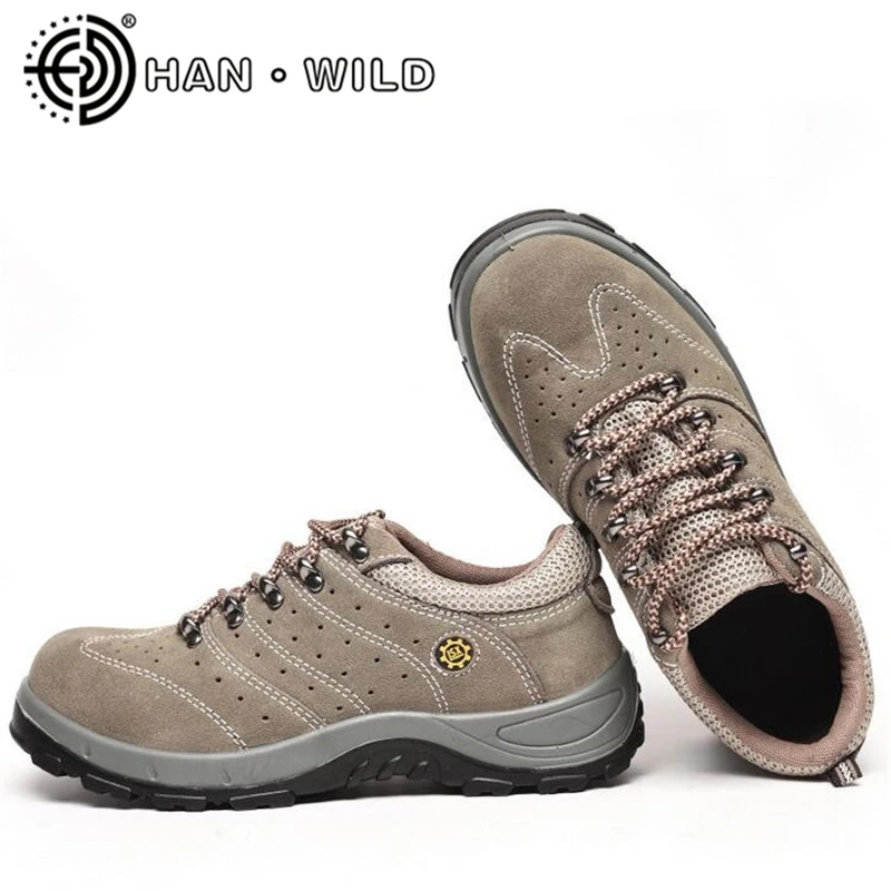 Cuir Chaussures Khaki Bottes En De Travail Sécurité Safetoe Hommes Anti crevaison Véritable Acier Embout AUWq4THwF