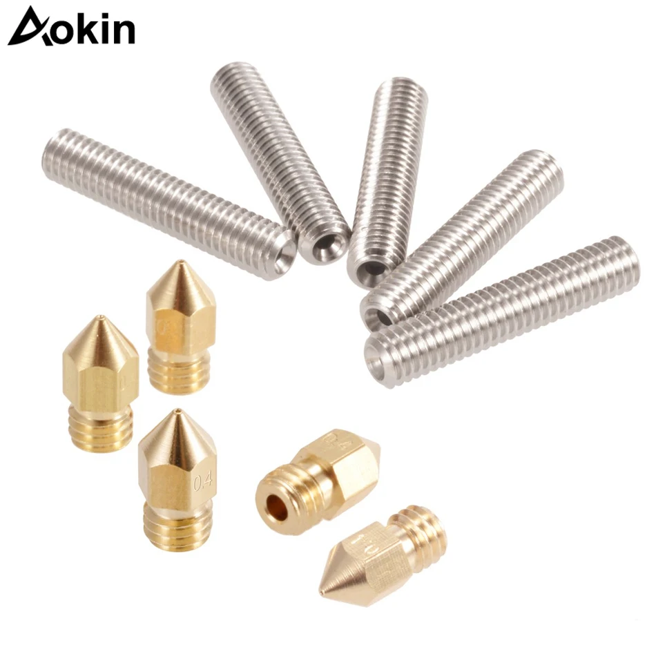 5 قطعة 30 مللي متر طول الطارد 1.75 مللي متر أنبوب 0.4 مللي متر النحاس الطارد فوهة طباعة رؤساء ل Anet A8 و MK8 Makerbot Reprap 3D طابعة