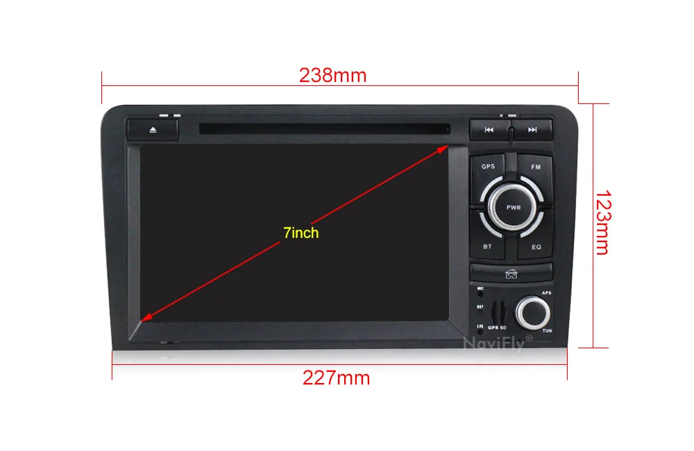 Cheap NaviFly Android 8.1 Car dvd GPS Navigation for Audi A3 S3 2003-2013 Car radio multimedia aoturadio player Canbus HD 1024*600 12
