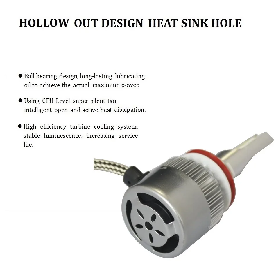 h11 led bulb Heat Sink Hole