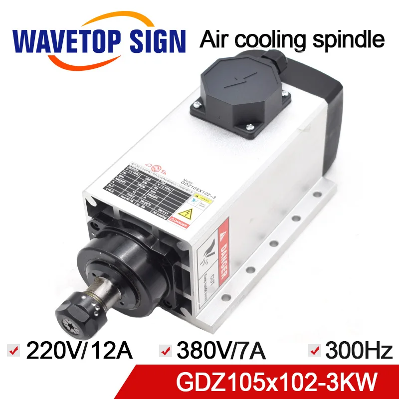 

Air Cooling Spindle 3.0kw CNC Spindle GDZ105*102-3.0 3.0kw 220 Chuck Nut ER20 Grease Air Cooling 18000r/min 300HZ