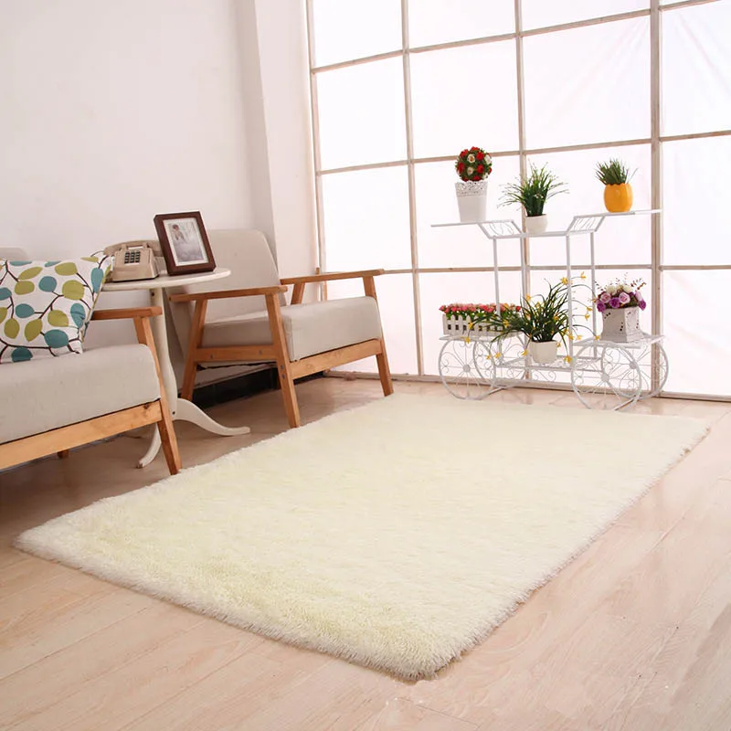 160x200 см Ковер большого размера мягкие ковры для гостиной Противоскользящие коврики для спальни впитывающий влагу коврик tapetes para Каса - Цвет: White Carpet