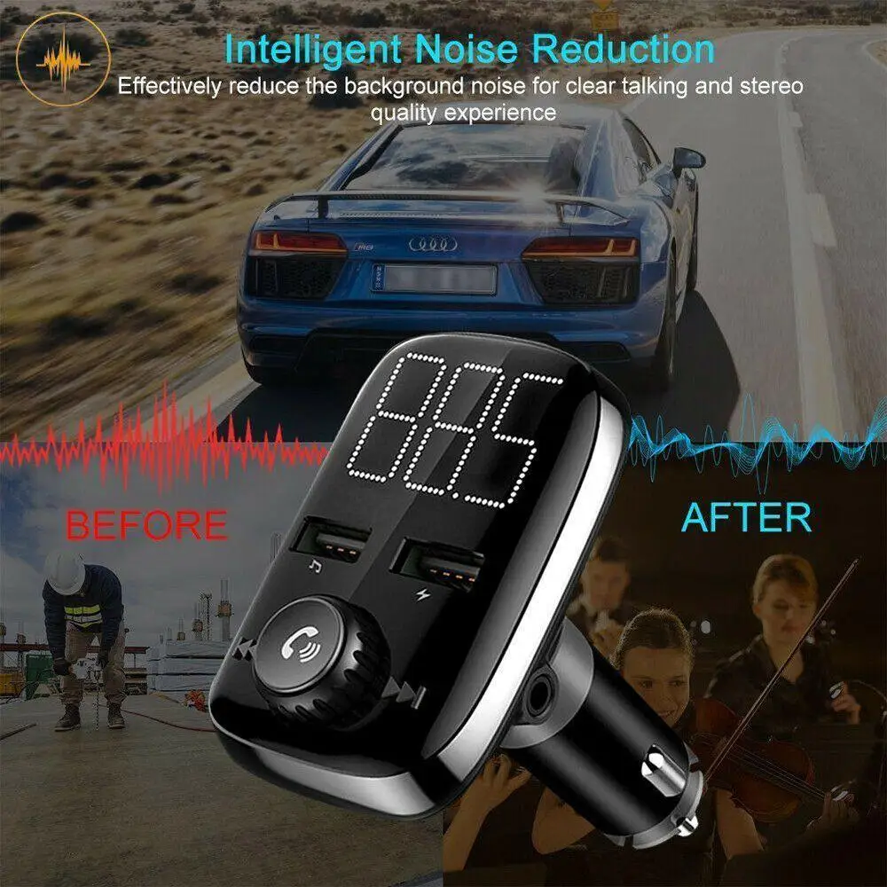 BEESCLOVER Bluetooth Handfree fm-передатчик адаптер для автомобильного прикуривателя mp3-плеер