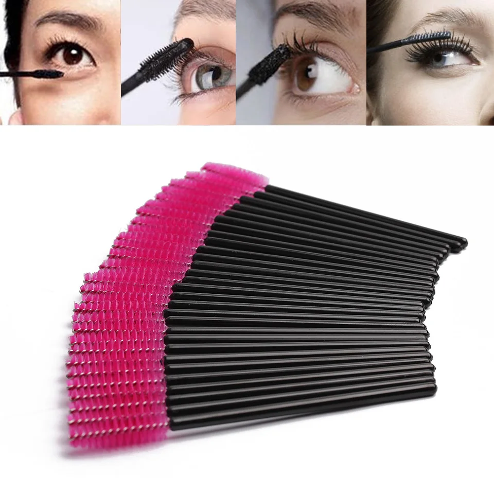 

NEWCOME 50pcs/pack Disposable Eyelash Brush Individual Lash Removing Brush Mascara Wands Applicator Eyelash Comb Make Up Tools