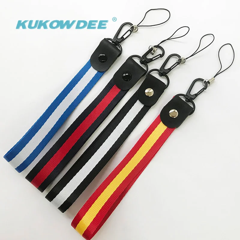 KUKOWDEE هاتف محمول الحبل حزام العالمي اليد حزام ل كاميرا المحمول محرك أقراص USB مفاتيح ID بطاقة تمرير رياضة شنق حبل الوهق