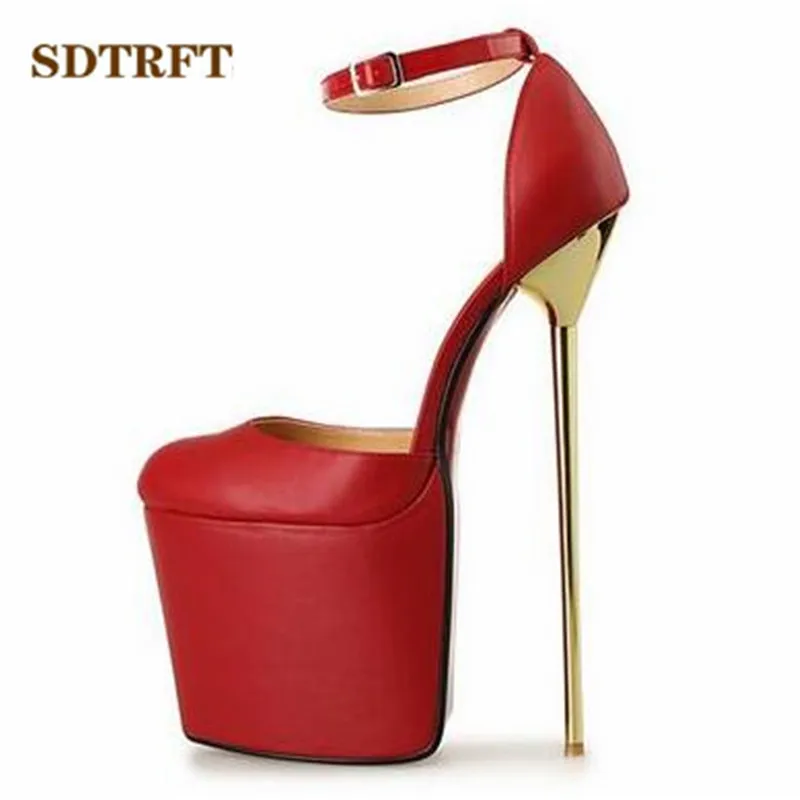 

SDTRFT Plus:46 47 48 49 50 SUMMER Round Toe Evening sandals 22cm thin high heels sexy woman shoes platforms pumps zapatos mujer