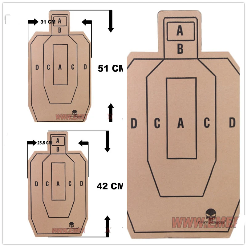 ЭМЕРСОН бумага обучение в стрельбе цель стрельба цели силуэт пистолет винтовка дальность 1 упаковка 20 шт-12/10 дюймов